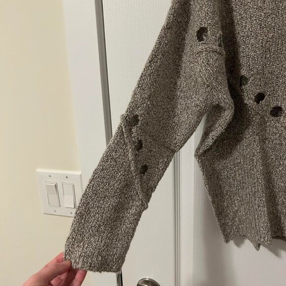 Anthropologie One Grey Day Women's Sweater Merino Wool Long sleeve crew neck - Picture 6 of 8